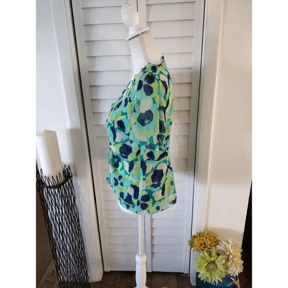 CAbi Trixi Top short sleeve zip side closure v-neck shirring lined S - Picture 7 of 10